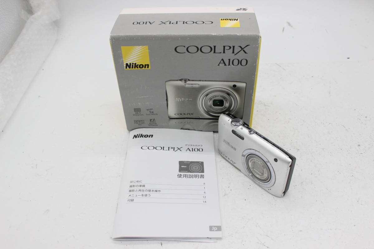 【返品保証】 【元箱付き】ニコン Nikon Coolpix A100 Nikkor 5x Wide コンパクトデジタルカメラ s81