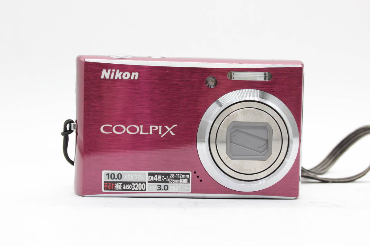 【返品保証】 【元箱付き】ニコン Nikon Coolpix S610 レッド Nikkor 3x バッテリー チャージャー付き コンパクトデジタルカメラ s166_画像2