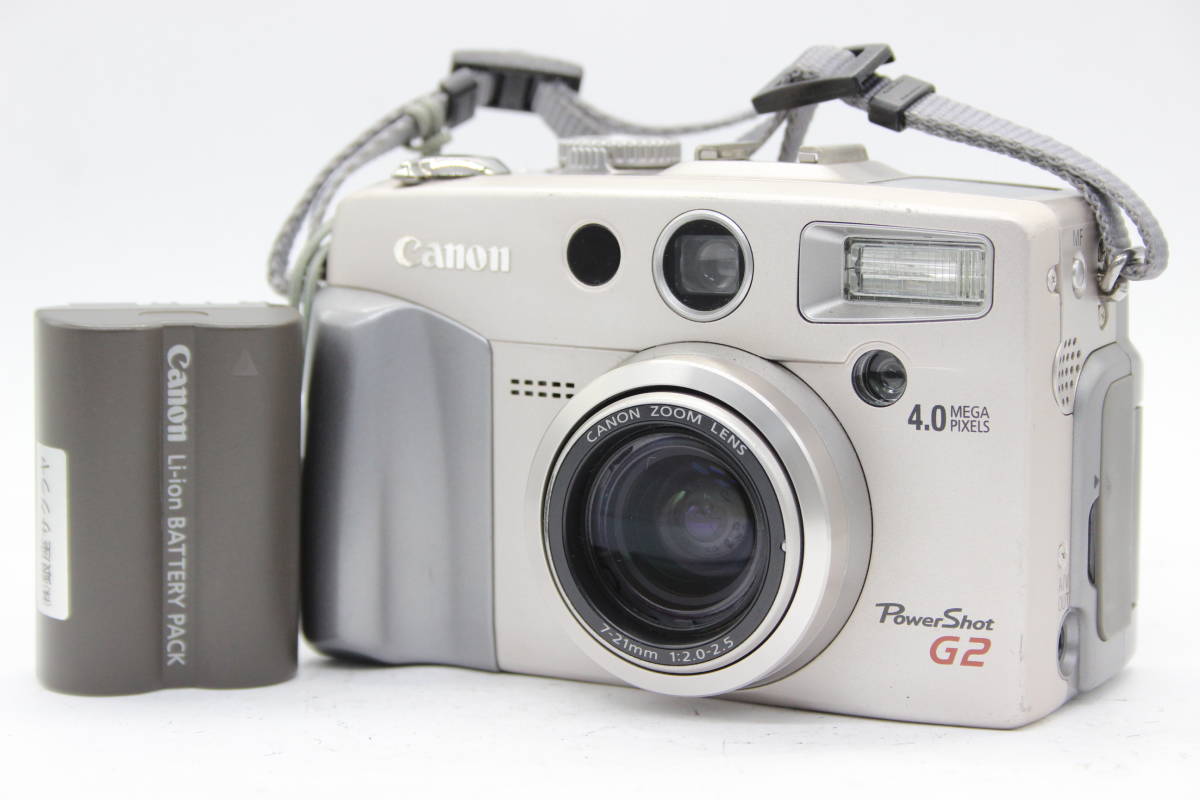 【美品 返品保証】 キャノン Canon PowerShot G2 Zoom 7-21mm F2.0-2.5 バッテリー付き コンパクトデジタルカメラ s189