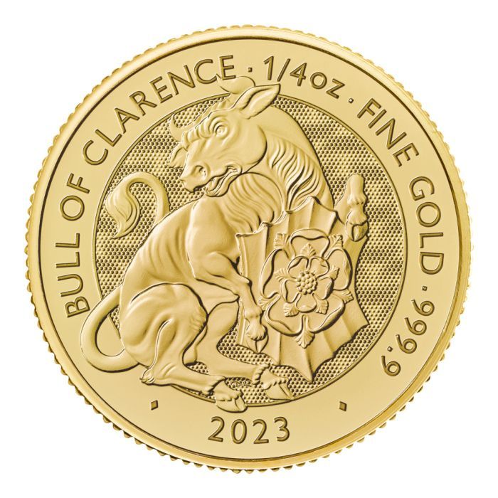 [ written guarantee * capsule with a self-starter ] 2023 year ( new goods ) England [ Royal chu- Dubey -stroke *k RaRe ns. male cow ] original gold 1/4 ounce gold coin 