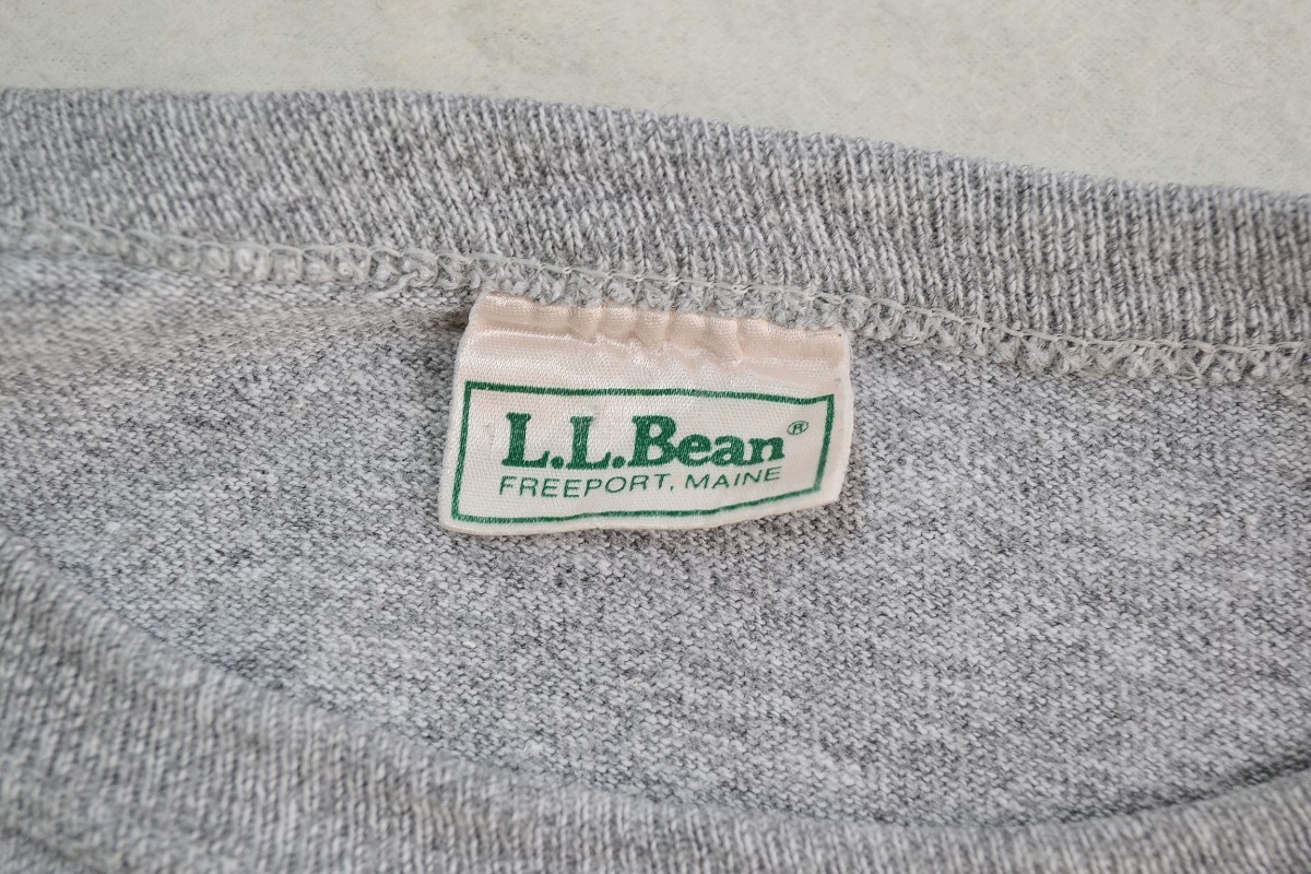 【80'S ビンテージ】L.L.Bean×Champion 無地Tシャツ 88/12 杢グレー 霜降り_画像4