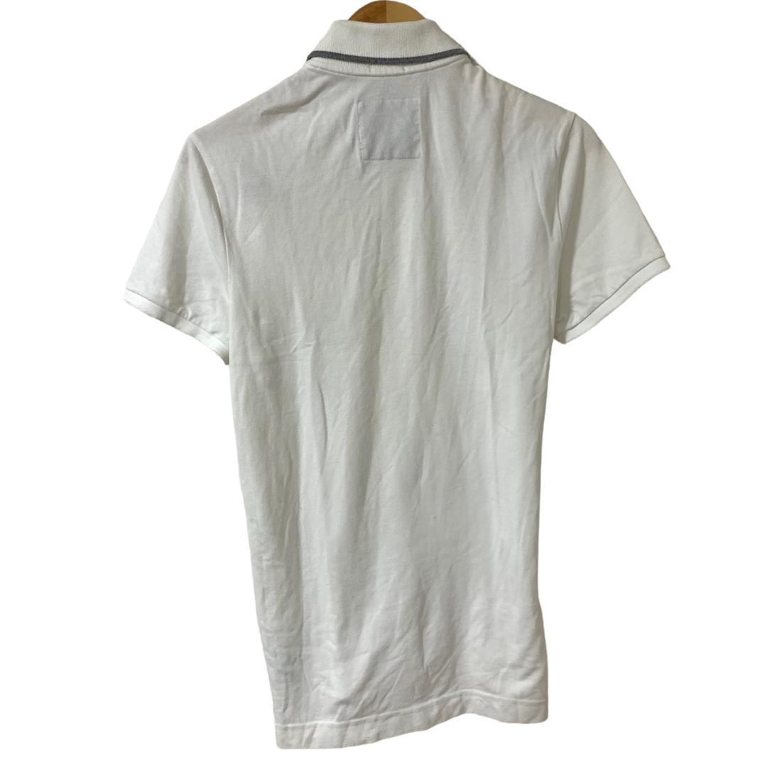 Abercrombie&Fitch アバクロンビーアンドフィッチ 半袖 ポロシャツ トップス ホワイト 古着 メンズ ブランド 英字ロゴ