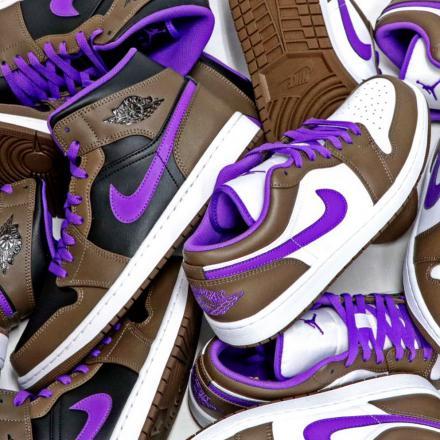 新品 26.5 NIKE AIR JORDAN 1 MID ナイキ エア ジョーダン 黒 紫 新品 26.5 NIKE AIR JORDAN 1 MID ナイキ エア ジョーダン 黒 紫