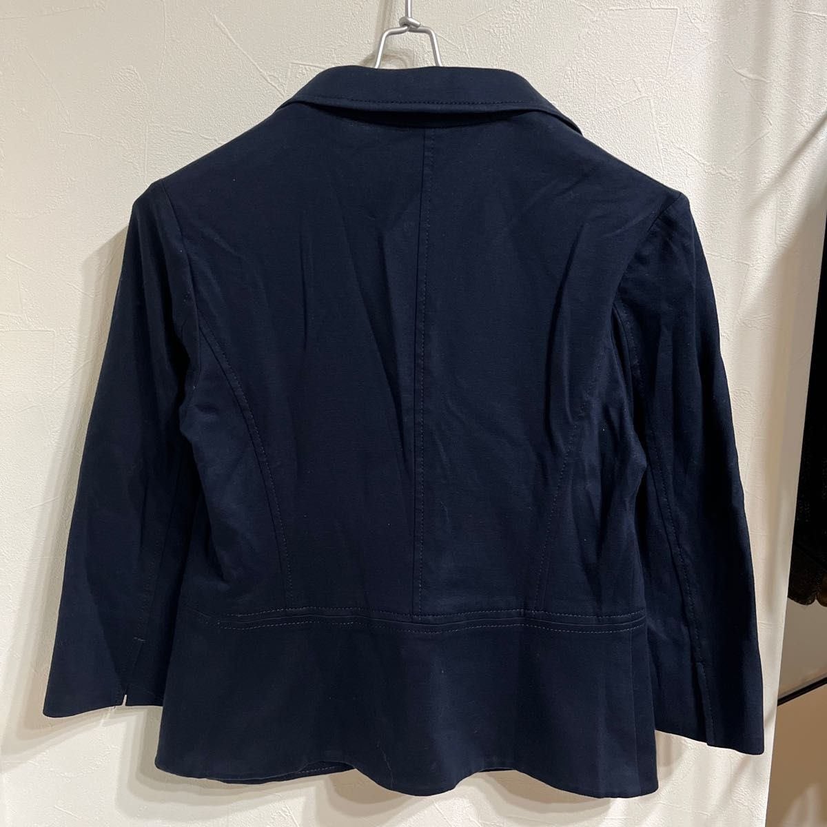 美品　23区　コットンテーラードジャケット　サイズ38  ネイビー　七分袖　紺