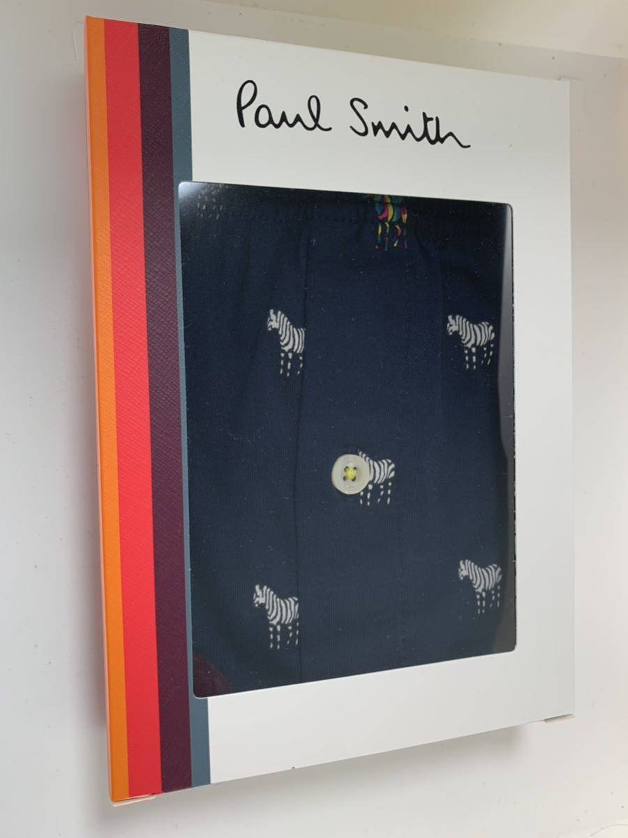 ポールスミス　Paul Smith ボクサーパンツ　ニットトランクス シマウマ　ネイビー Mサイズ 新品未使用品_画像1