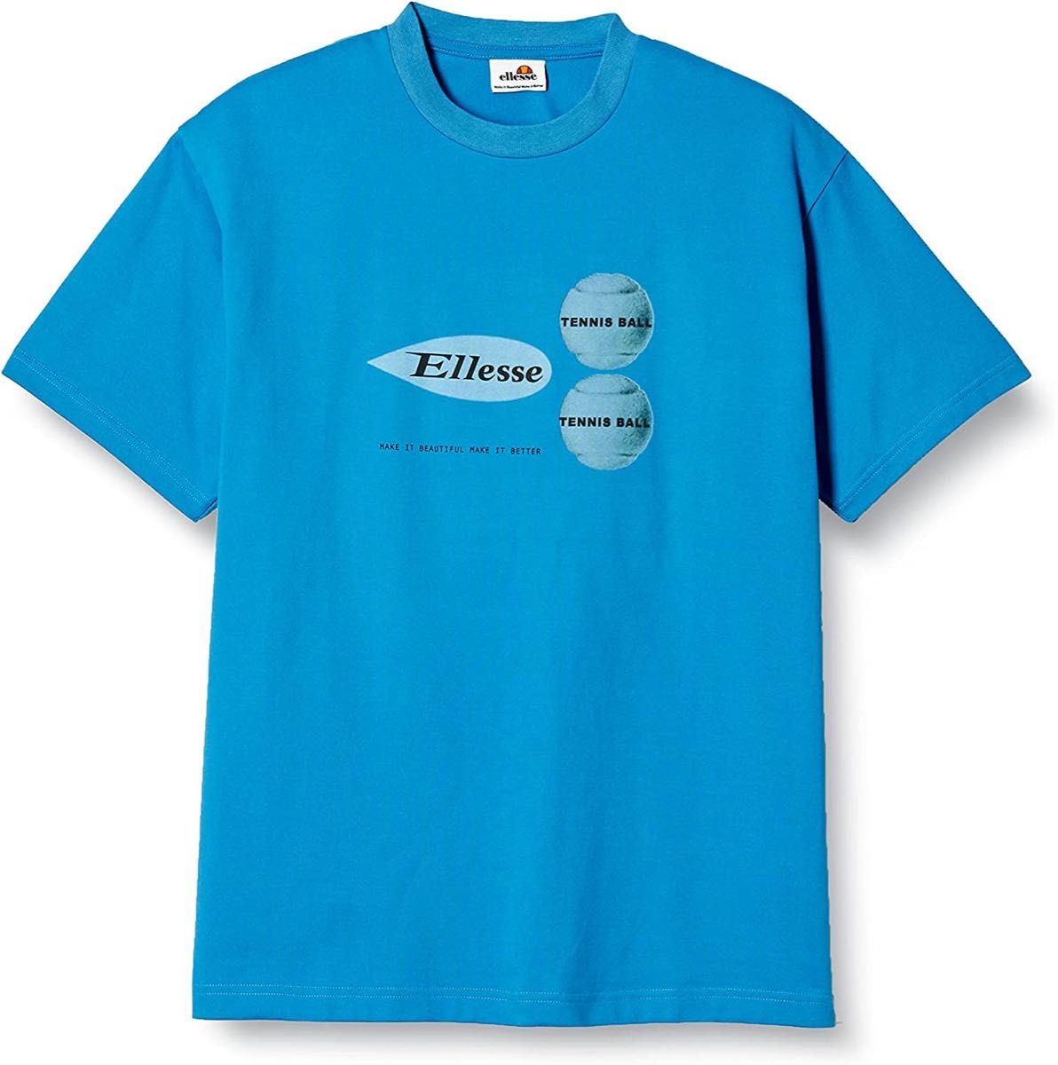 ellesse エレッセ テニスウェア 半袖Tシャツ テニスボール グラフィック Tシャツ ブルー(青) メンズM 新品