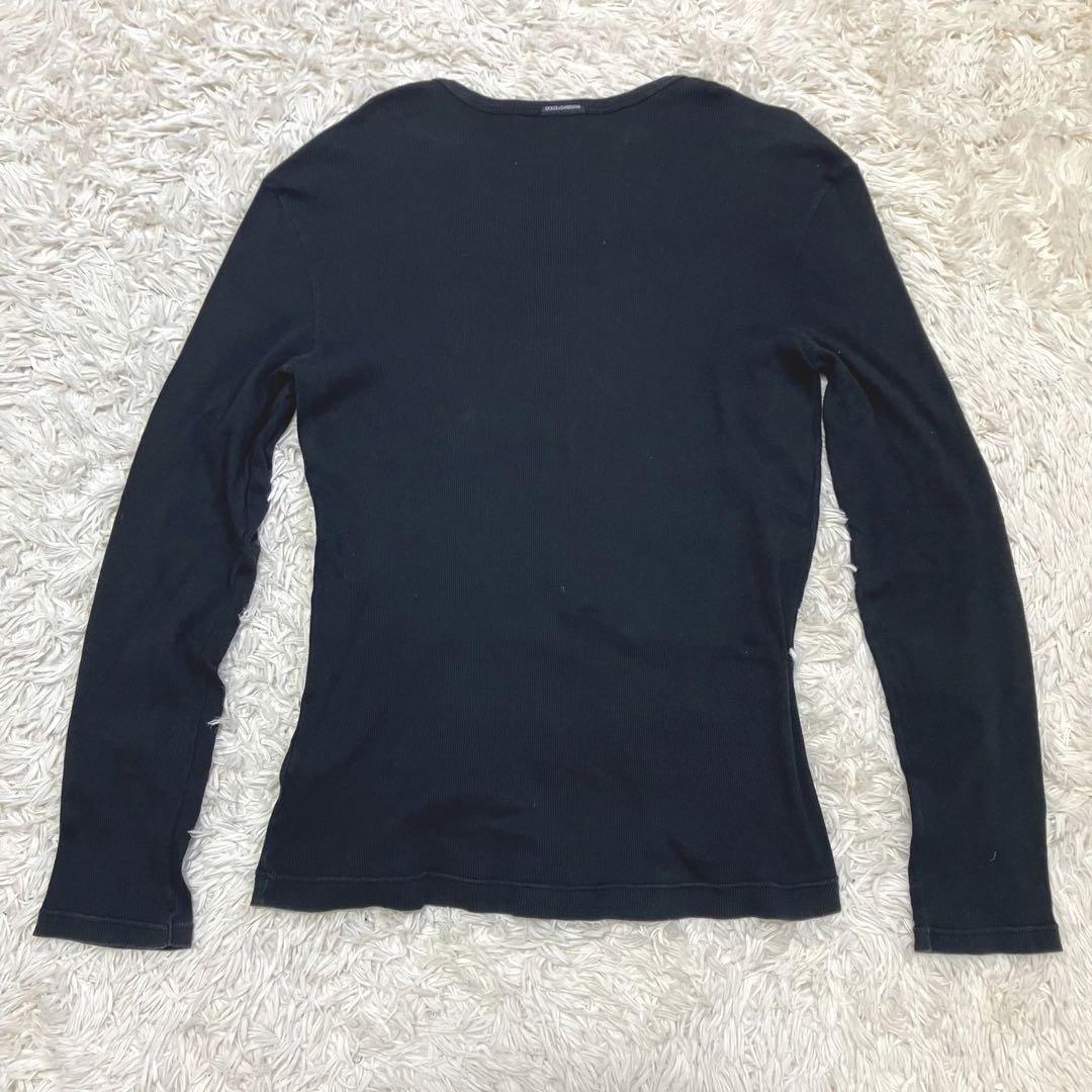美品 DOLCE&GABBANA ドルチェ&ガッバーナ リブ ロンT カットソー