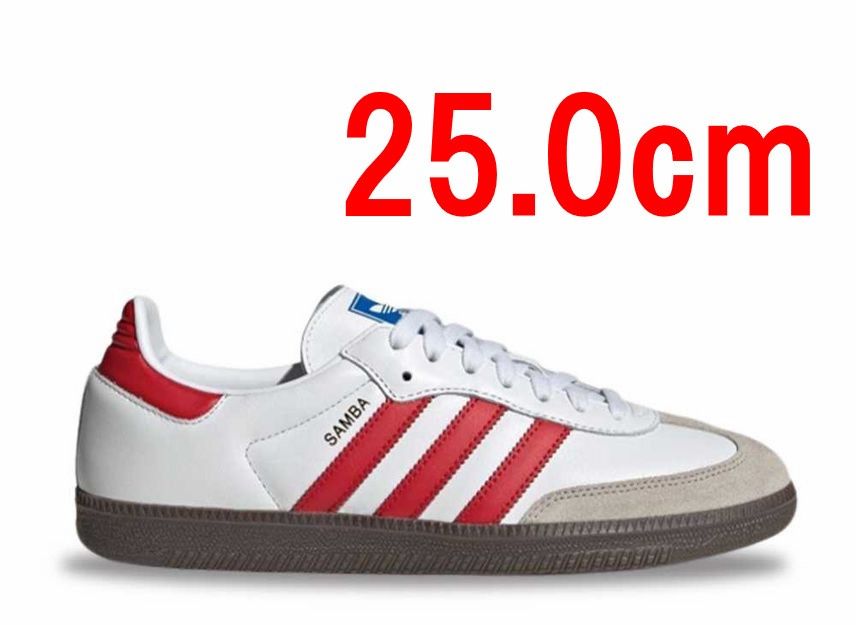 アディダス 25.0cm オリジナルス サンバ OG ホワイト/ベタースカーレット adidas Samba OG IG1025