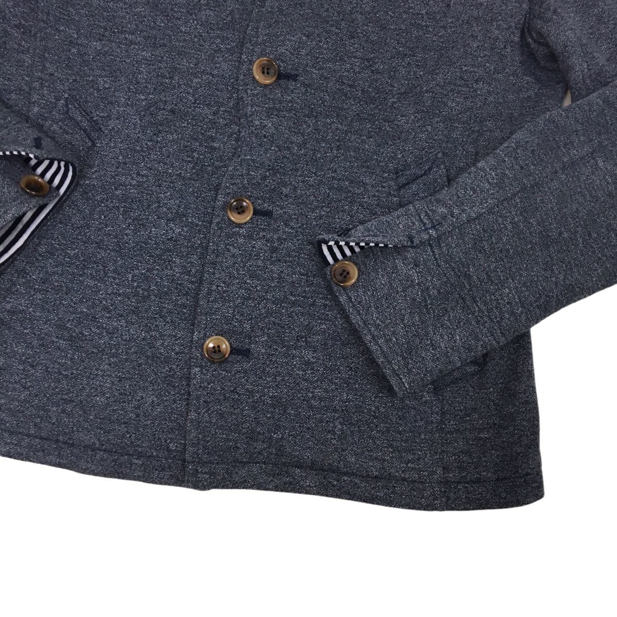 ND119 日本製 MEN'S BIGI メンズビギ 長袖 ジャケット 上着 羽織り トップス ポリエステル58% 綿42% グレー系 メンズ 02_画像3