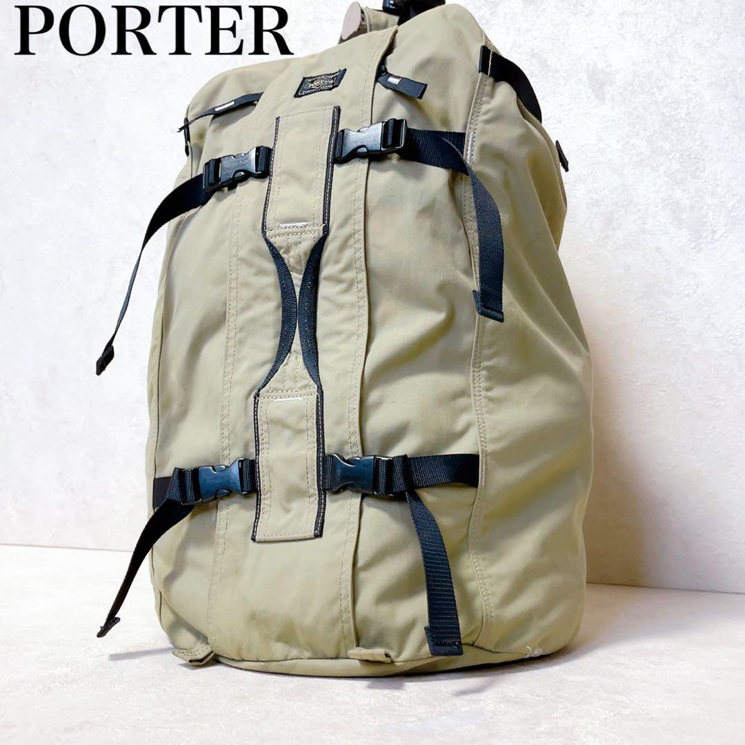最も  良品PORTER　ポーター　バックパック　リュック　大容量　旅行　キャンプ　緑 リュックサック、デイパック