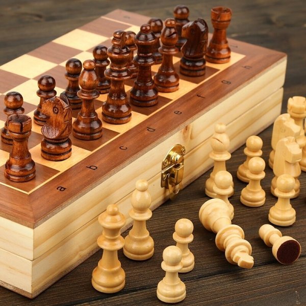 ●　磁気 木製 折りたたみ式 チェスセット ゲーム ボード 知識 学習 知力 IQ (サイズ: BH20-Magnetic-29cm)_画像3