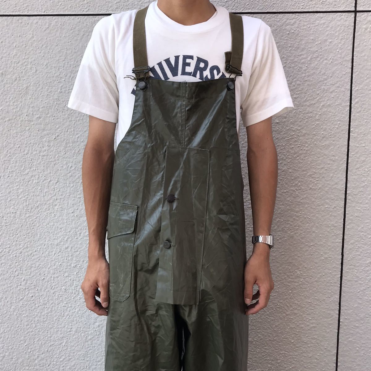 半額】 実物 イタリア軍 Overall Army Italian 80s 希少 PVC 70s