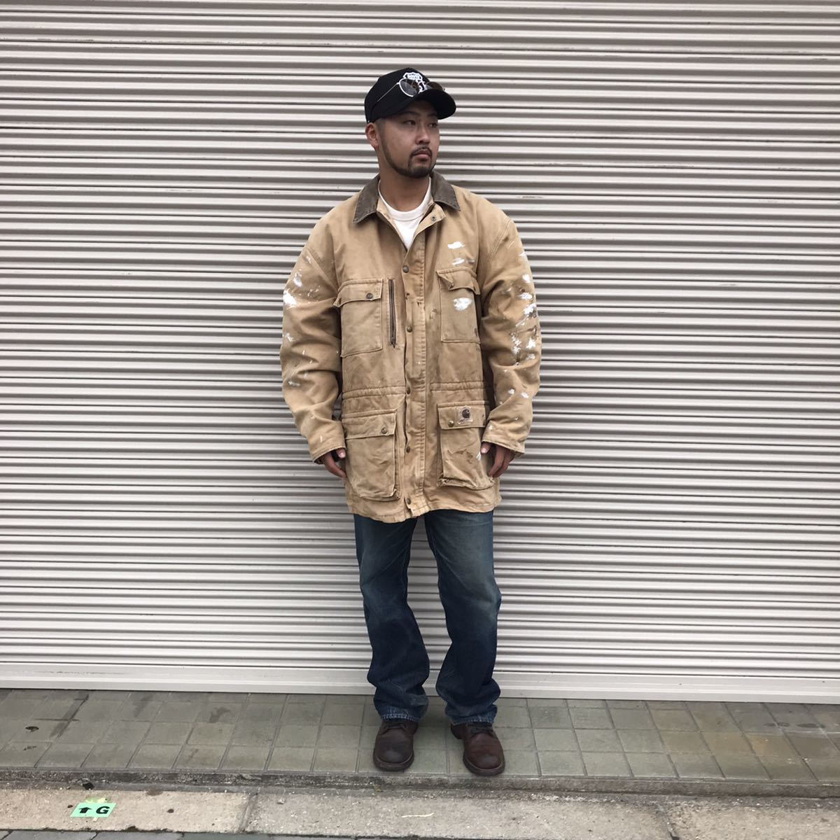 雰囲気抜群 90s カーハート ブラウンダック コート カバーオール 雰囲気抜群 90s カーハート ブラウンダック コート カバーオール
