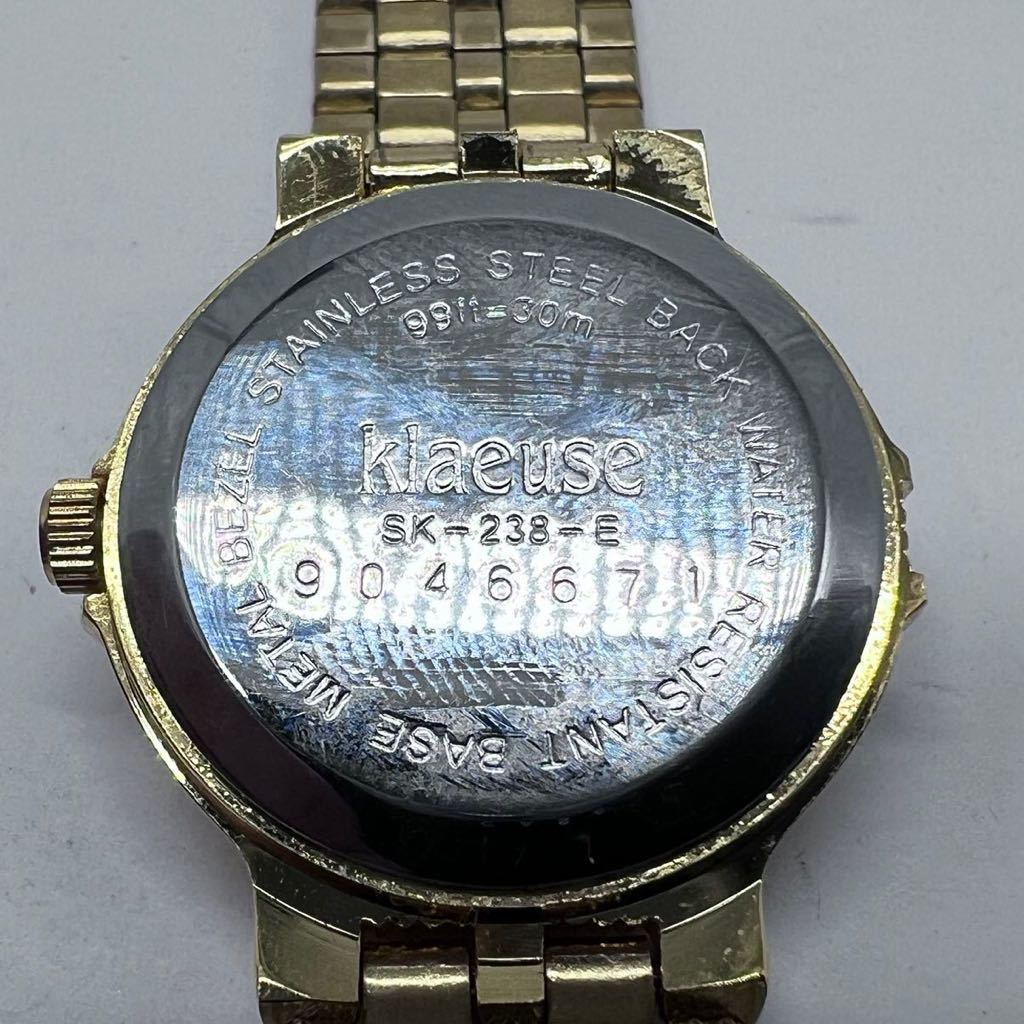 ◆【売り切り】klaeuse クライゼ Pearl&Diamond ゴールドカラー クォーツ アナログ 腕時計 _画像5