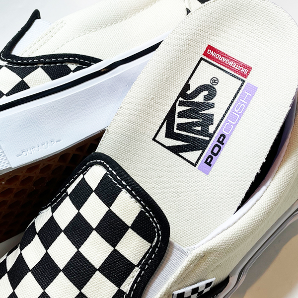 格安VANSバンズ SKATE SLIP ON スリッポンWHITE/BLACKチェッカー柄 27.5cm新品未使用_画像3