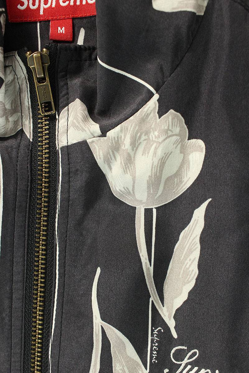 シュプリーム SUPREME Floral Silk Track Jacket サイズ:M フローラル柄シルクブルゾン 中古 OM10_画像4