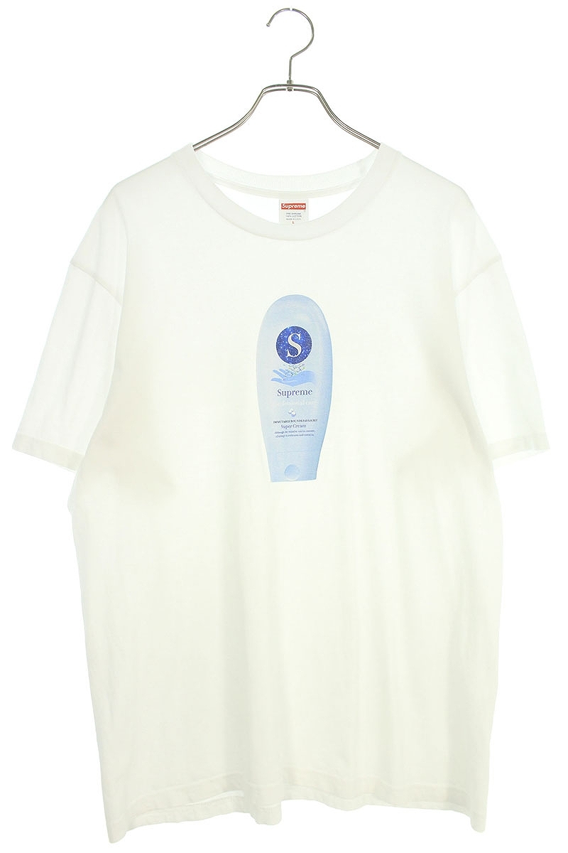 シュプリーム SUPREME 19AW Super Cream Tee サイズ:L クリームロゴプリントTシャツ 中古 SB01
