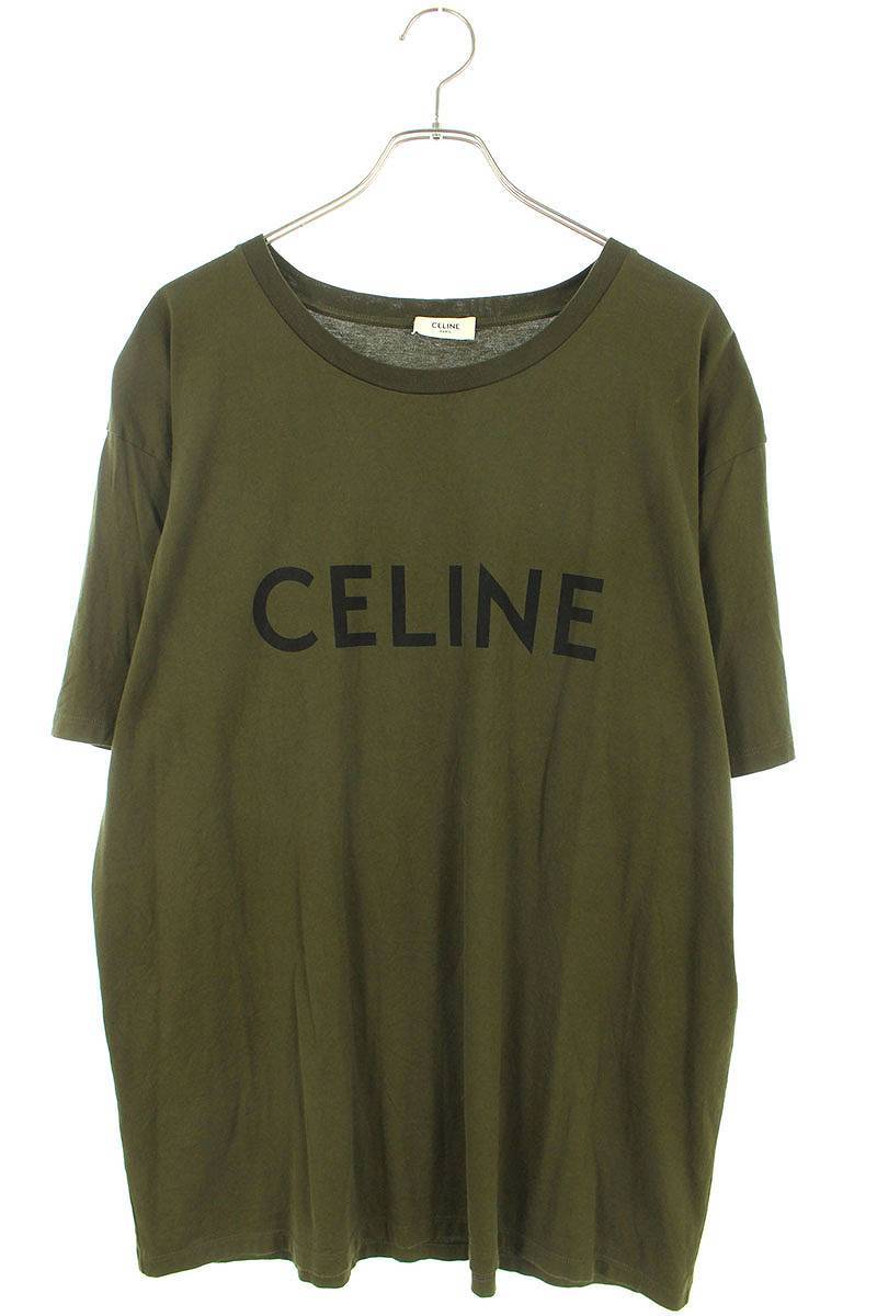 セリーヌバイエディスリマン CELINE by Hedi Slimane 2X681501F サイズ:L ルーズフィットロゴプリントTシャツ 中古 SB01_画像1