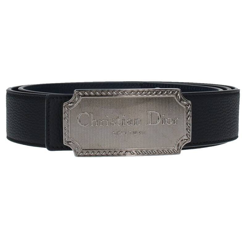 ディオール DIOR サイズ:105 CHRISTIAN DIORロゴメタルリバーシブルベルト 中古 NO05_画像1