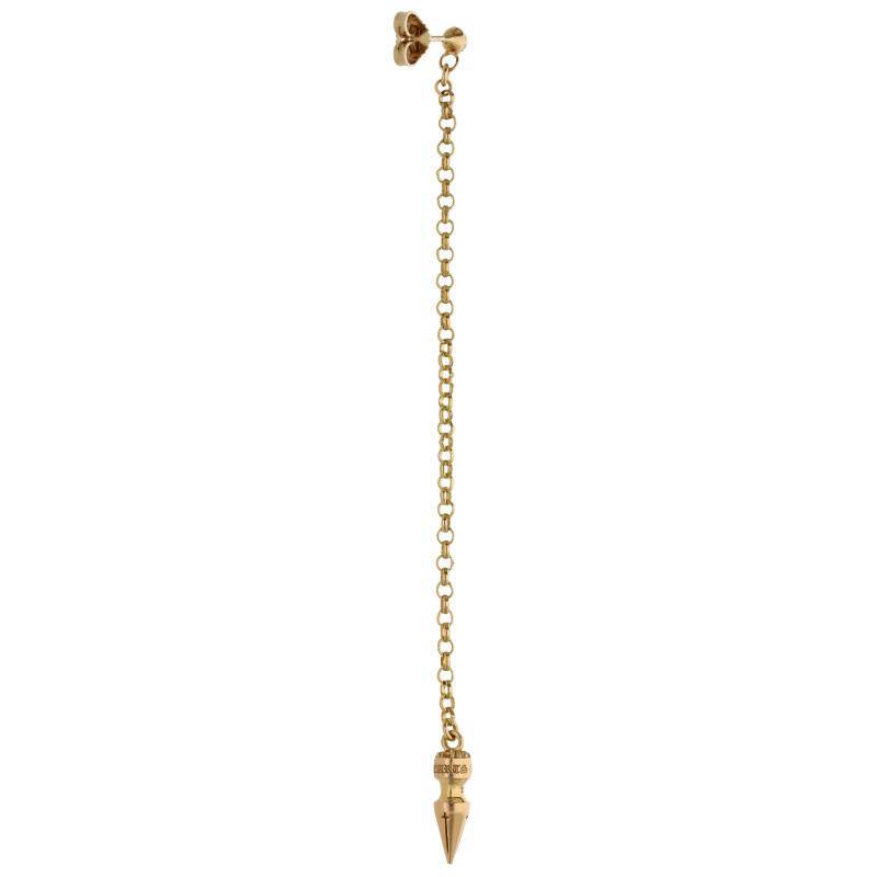 クロムハーツ Chrome Hearts 22K CHAIN SPIKE DROP チェーンドロップスパイクピアス 中古 GZ11_画像2