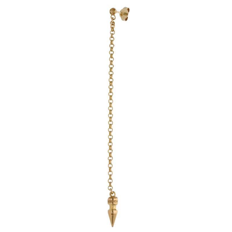 クロムハーツ Chrome Hearts 22K CHAIN SPIKE DROP チェーンドロップスパイクピアス 中古 GZ11