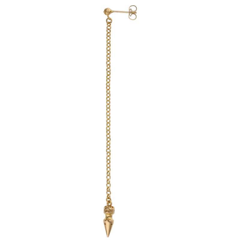 クロムハーツ Chrome Hearts 22K CHAIN SPIKE DROP チェーンドロップスパイクピアス 中古 GZ11_画像5