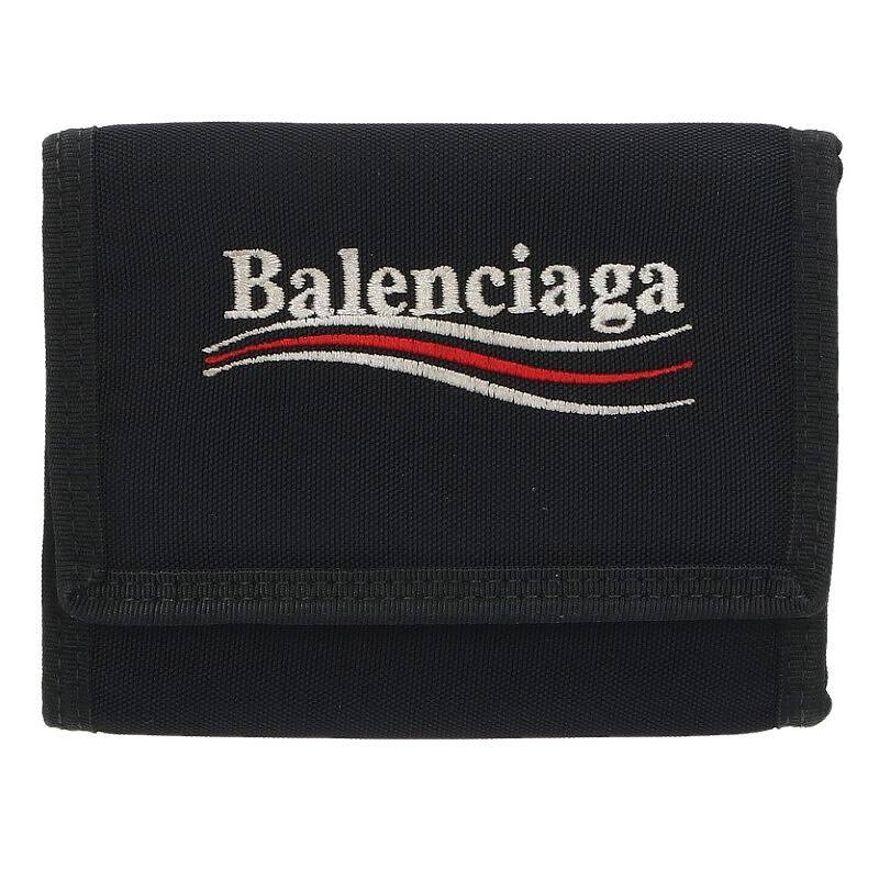 バレンシアガ BALENCIAGA 507481 キャンペーンロゴ刺繍財布 中古 HJ12
