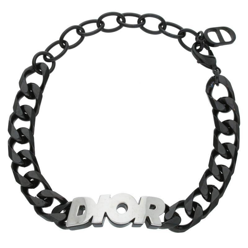 ディオール DIOR B1611HOMMT ロゴチェーンブレスレット 中古 SB01