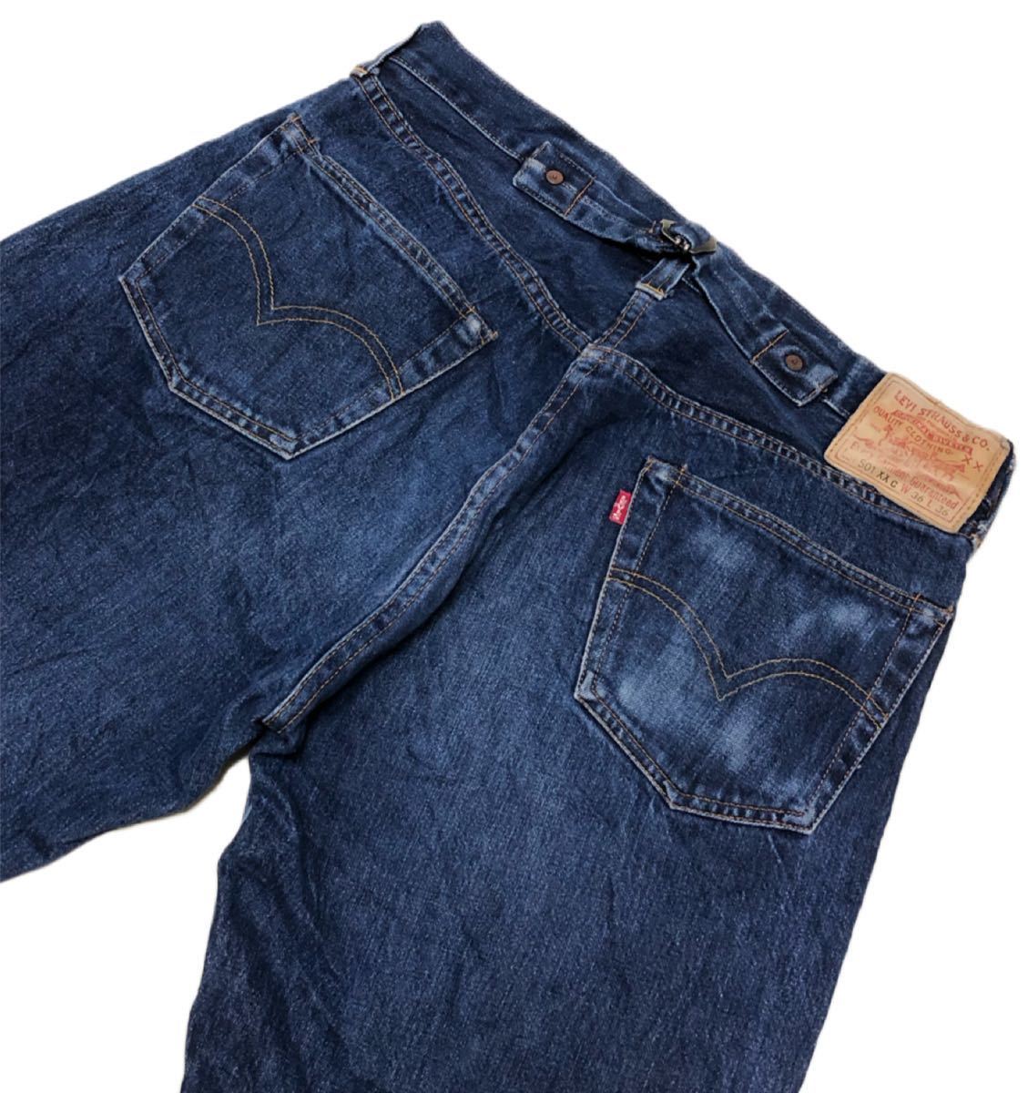 8287《LVC LEVI'S リーバイス》激シブ色落ち 希少バレンシア製 30'S 復刻 37201 501XXc シンチバック インディゴデニム ジーンズ W36L36_画像1