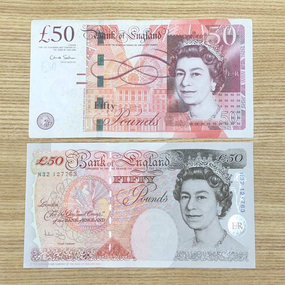 【外国紙幣/旧紙幣】イギリス 50ポンド×10枚/計500ポンド 2種類 管理番号F32_画像3