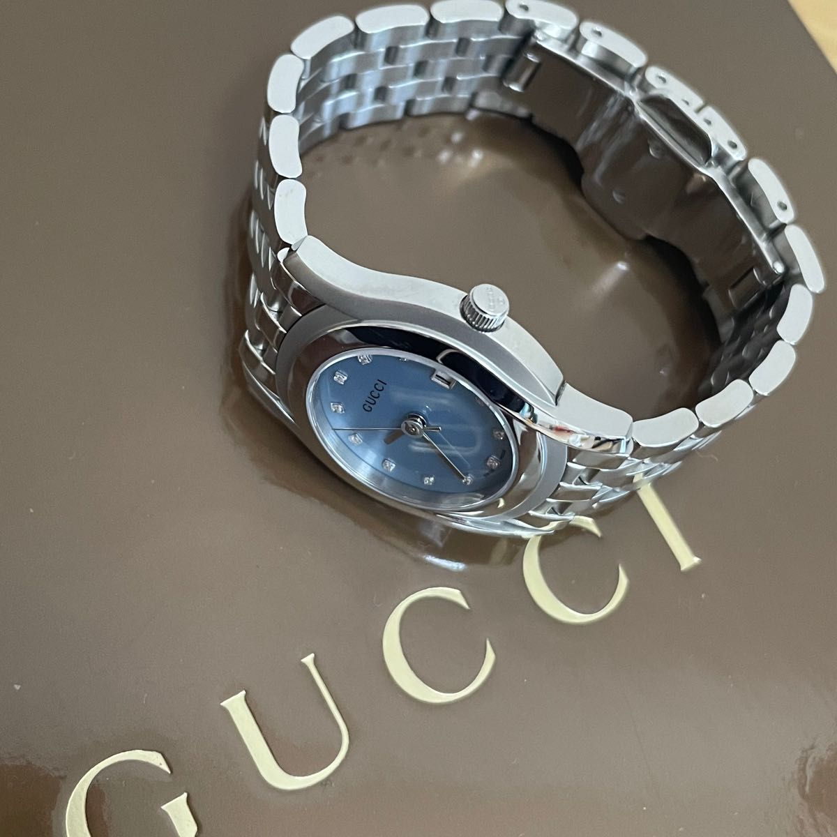 GUCCI/グッチ シニョーリア シェル文字盤 12pt+22pt ダイヤベゼル