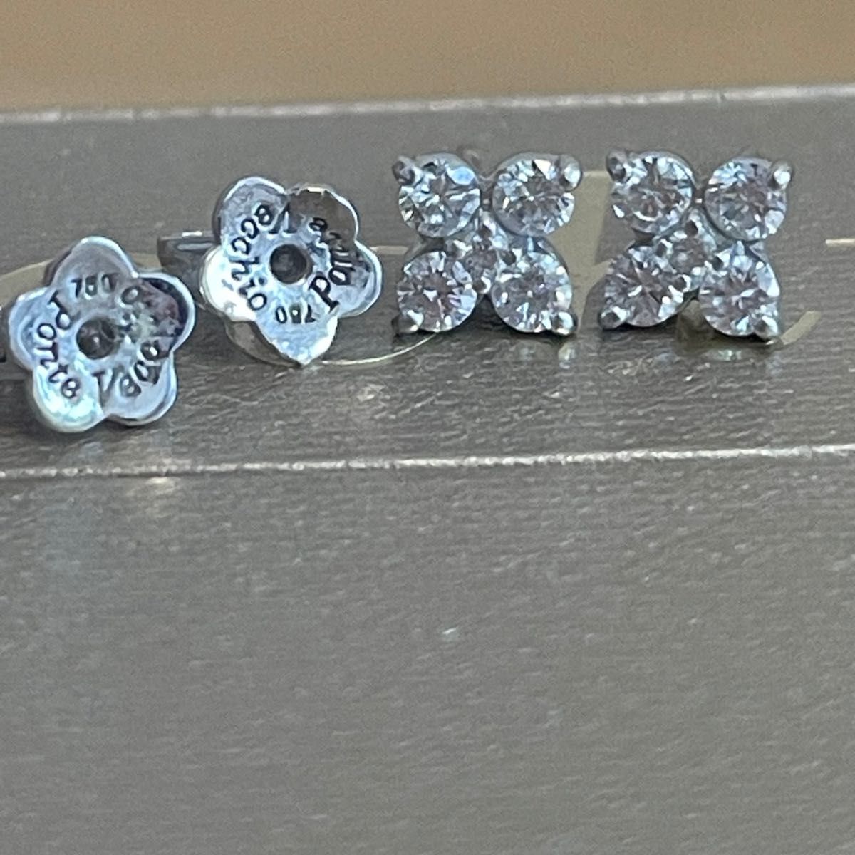 美品　ポンテヴェキオ　フラワー　ダイヤ　ピアス　0.4ct  WG