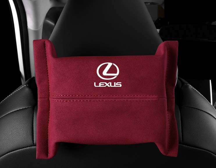レクサス LEXUS 車用ティッシュケース ティッシュカバー ティッシュホルダー スエード  ティッシュ袋 収納 ワインレッドの画像2