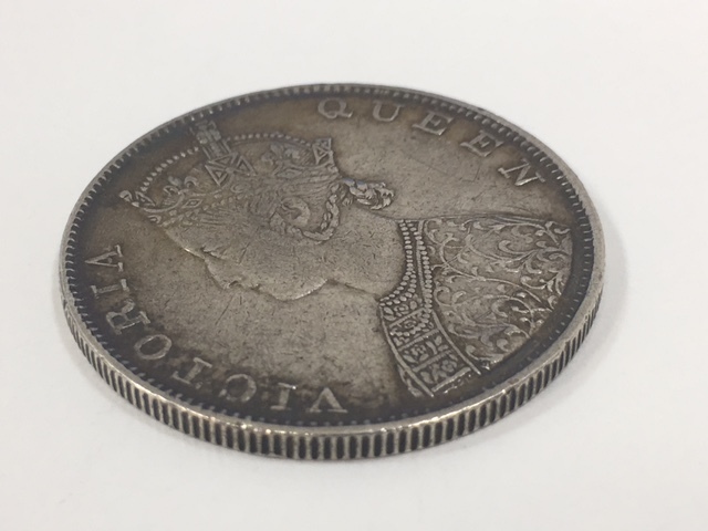 【1684】1862英國印第安人1盧比銀幣伊麗莎白女王外幣約11.7克 原文:【1684】1862年 英領インド 1ルピー 銀貨 エリザベス女王 外国 コイン 約11.7g