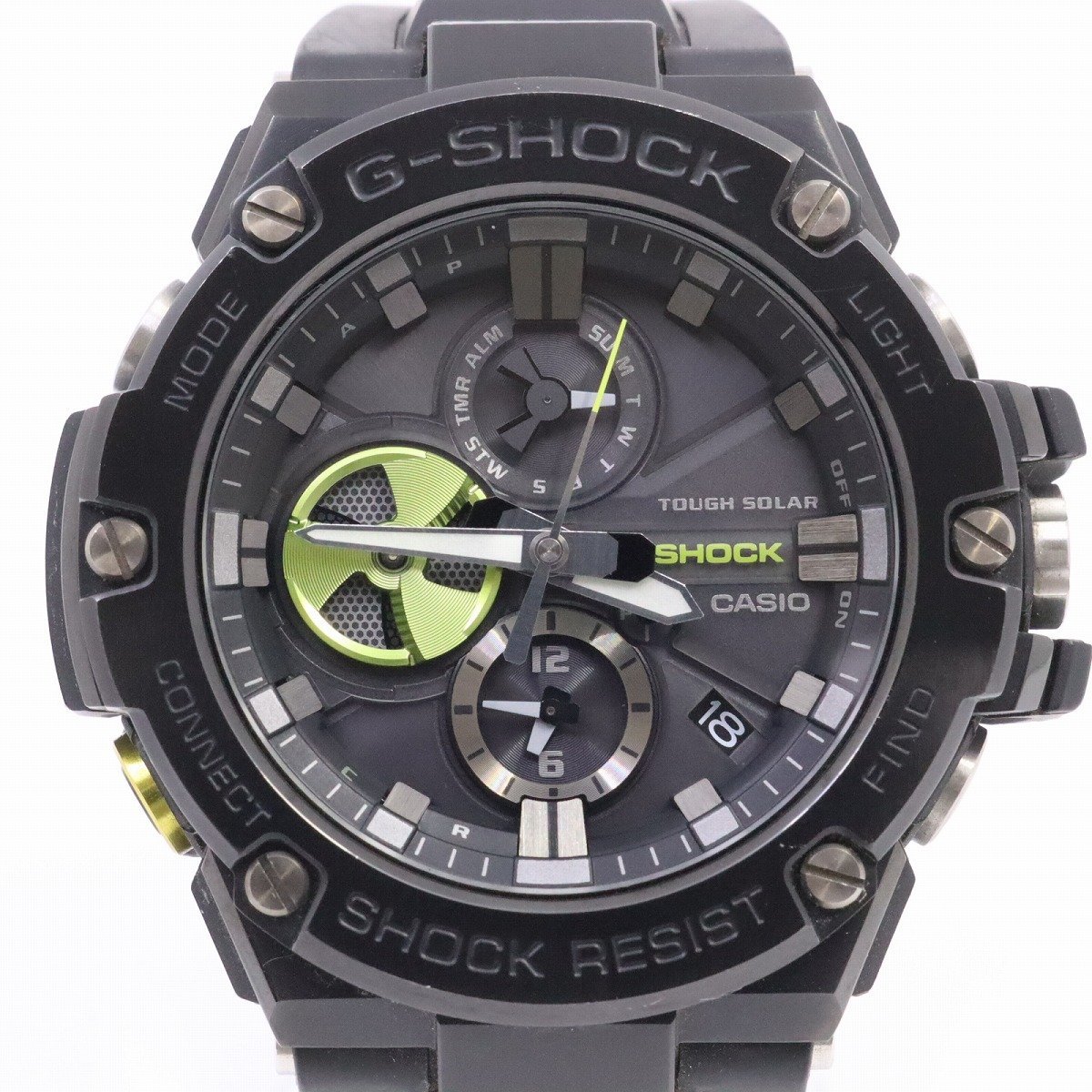 カシオ G-SHOCK Gスチール Bluetooth搭載 タフネスクロノグラフ タフソーラー メンズ 腕時計 GST-B100B-1A3JF【いおき質店】