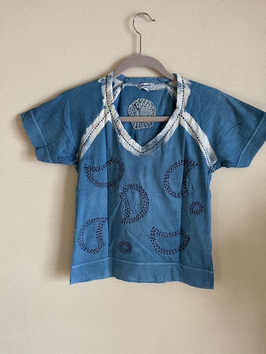 藍染　刺子　半袖Tシャツ