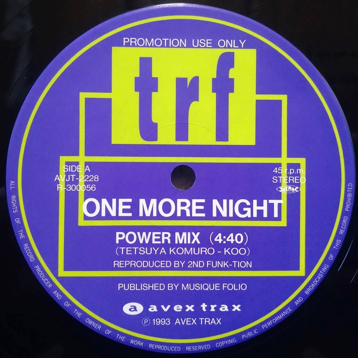 【12's J-Pop】TRF「One More Night」Promo JPN盤_Side2