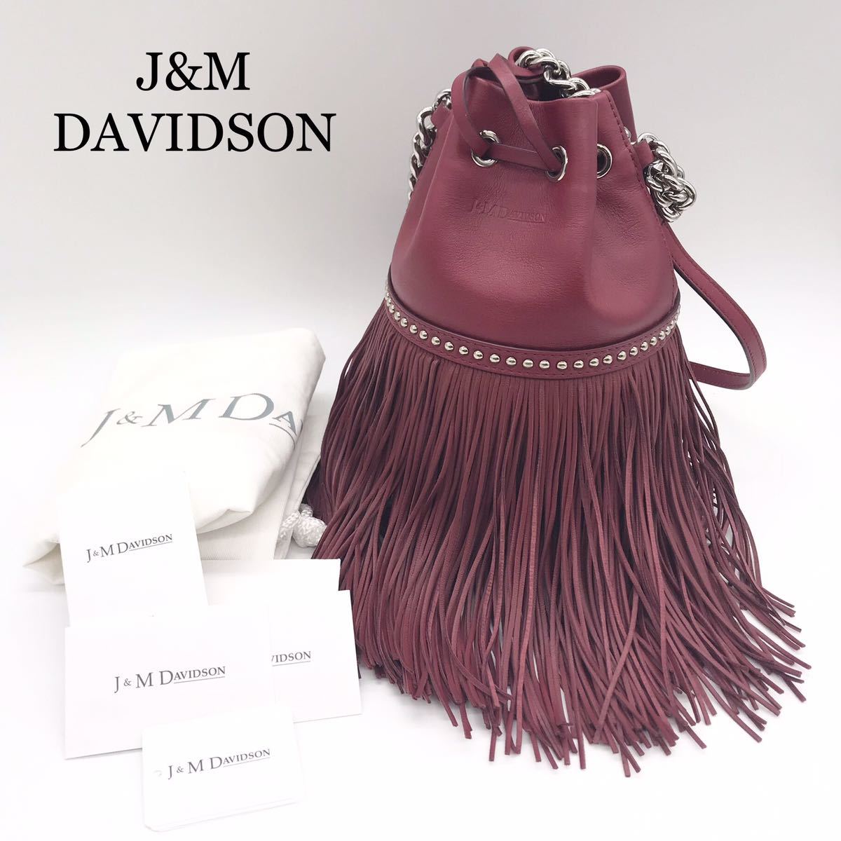 ブランドのギフト 【未使用級】J&M DAVIDSON レッド ボルドー