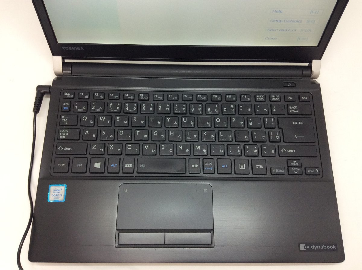 TOSHIBA dynabook R73/F PR73FFA1447AD11 Intel Core i3-6100U メモリ4.1GB SSD256.06GB OS無し【G09693】_キーボードにテカリがあります