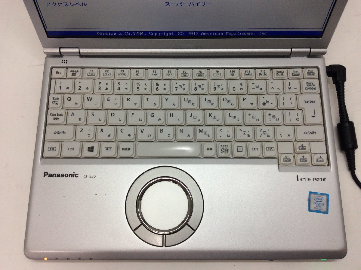 ジャンク/ Panasonic CF-SZ6RDYVS Intel Core i5-7300U メモリ8.19GB ストレージ無し 【G10275】_キーボードにテカリがあります