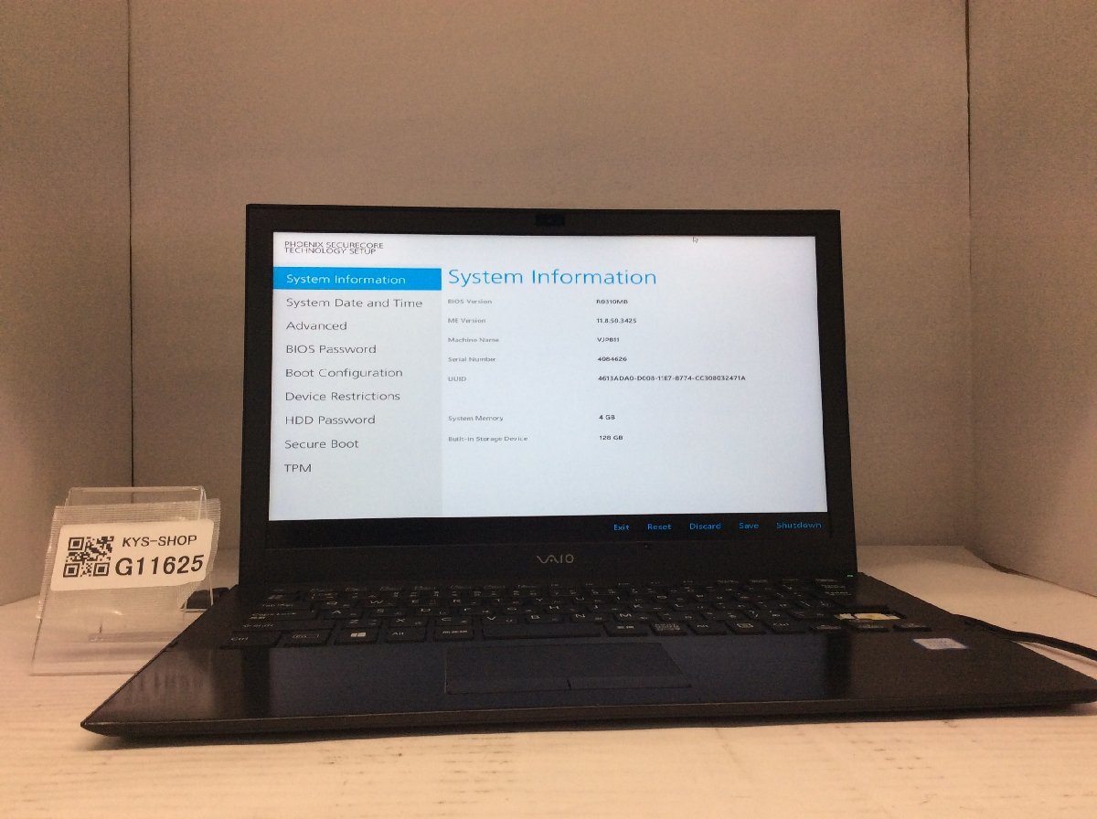 リアル VJPB11 VAIO ジャンク/ Intel 【G11625】 SSD128.03GB メモリ4.1GB i3-6100U Core 13インチ~ リアル VJPB11 VAIO ジャンク/ Intel 【G11625】 SSD128.03GB メモリ4.1GB i3-6100U Core 13インチ~