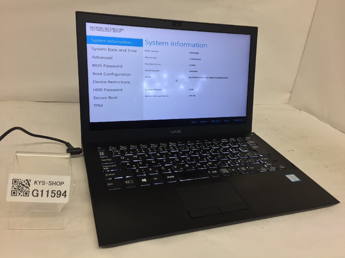 保証書付】 i3-6100U Core Intel VJPB11 VAIO ジャンク/ メモリ4.1GB