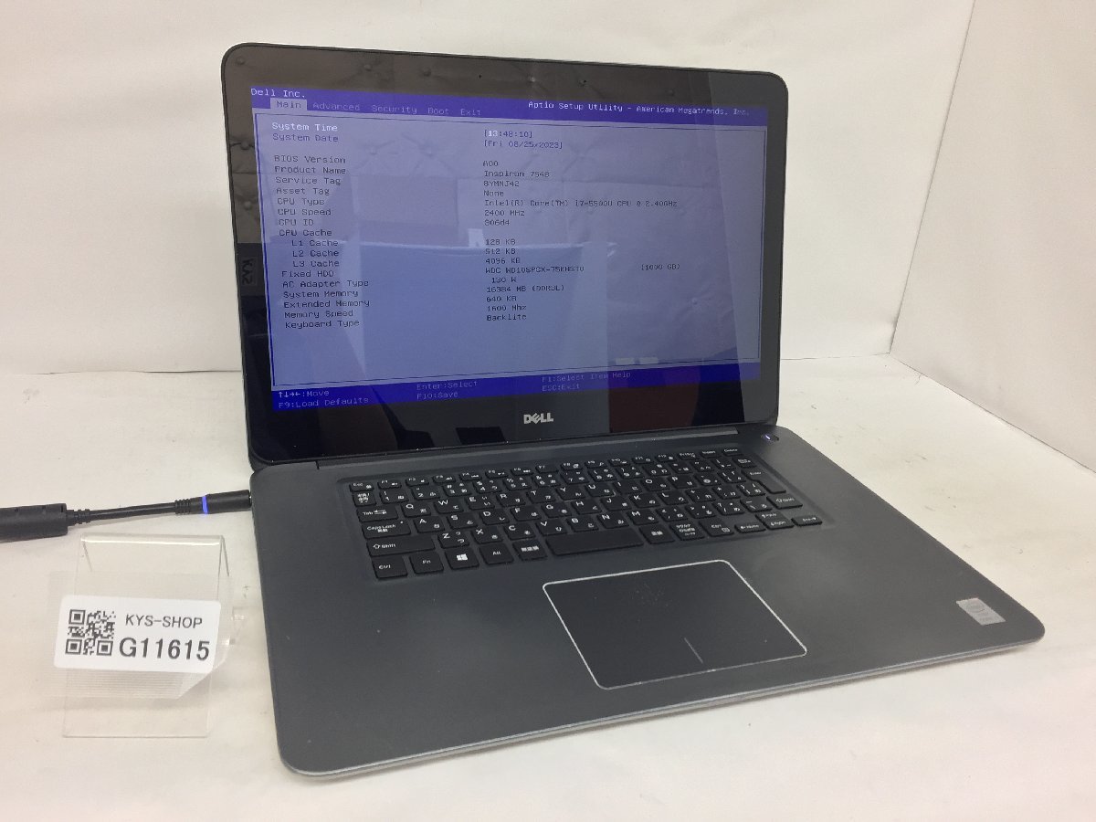 【福袋セール】 ジャンク/ 【G11615】 HDD1TB メモリ16.38GB i7-5500U Core Intel 7548 Inspiron Dell 15インチ~ 【福袋セール】 ジャンク/ 【G11615】 HDD1TB メモリ16.38GB i7-5500U Core Intel 7548 Inspiron Dell 15インチ~