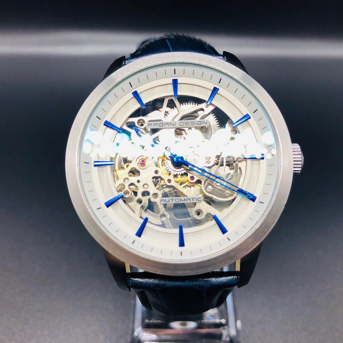 PAGANI DESINE 高級自動巻腕時計 ブルー×シルバー