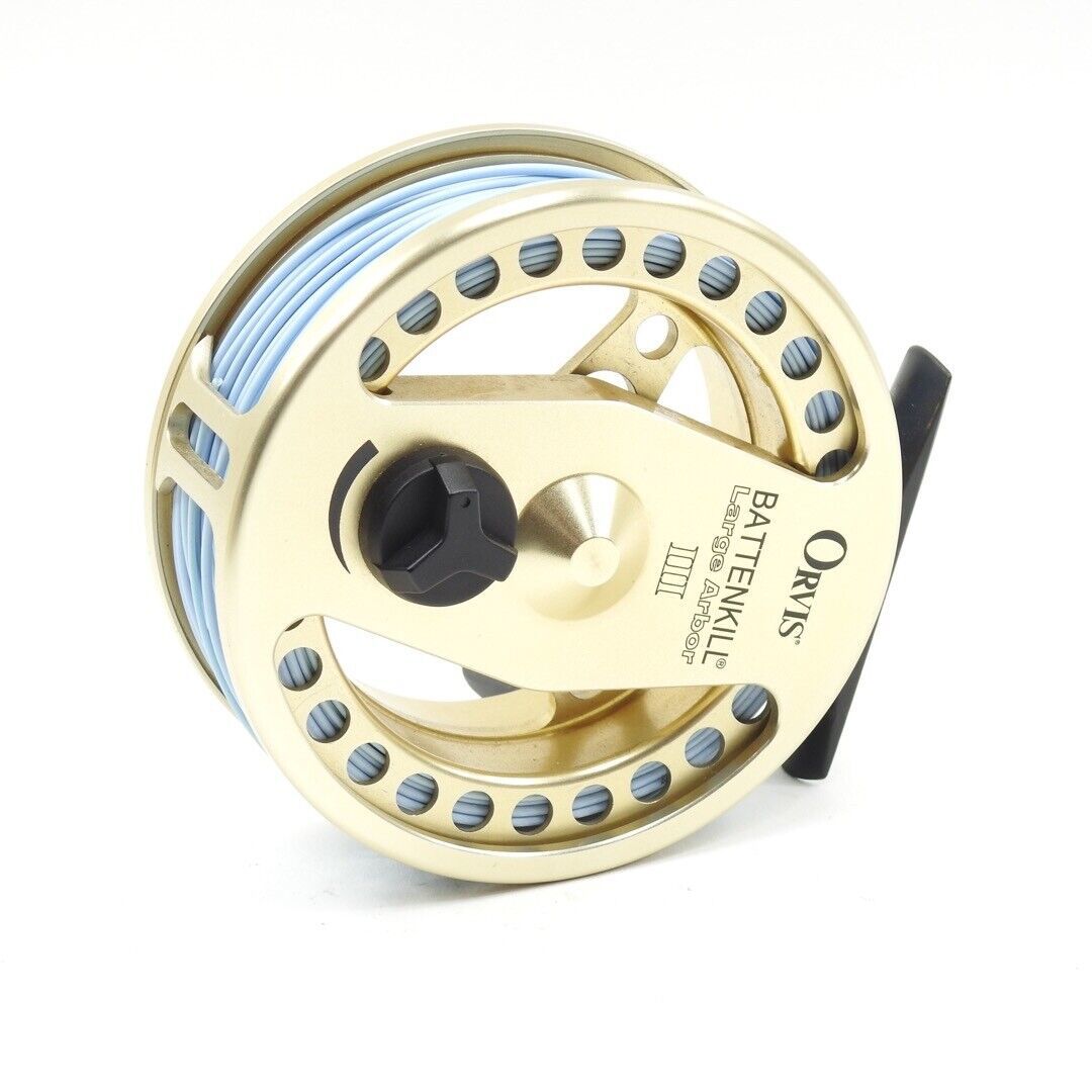 Gold Orvis Battenkill Large-Arbor III Fly Fishing Reel. Made in