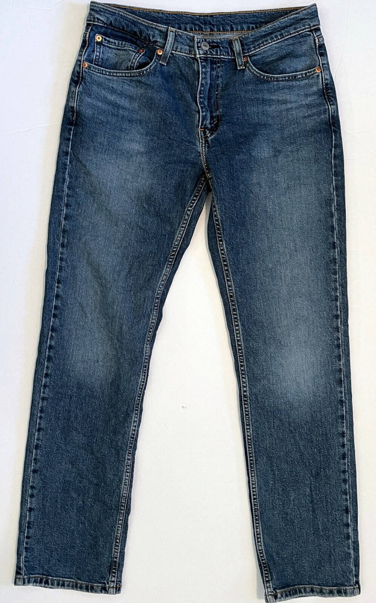 Levis 514 Straight Fit Stretch Factory Faded Blue Jeans Mens 32x31 Measured 海外 即決