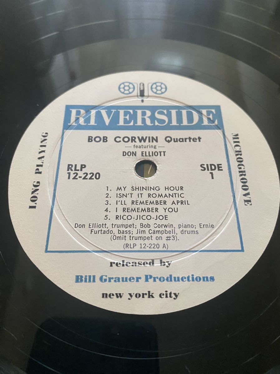 東海岸版Chet Baker = Russ Freeman Quartet”的な名盤/‘56米Riverside/ Bob Corwin Quartet [Featuring The Trumpet of Don Elliott]_画像9