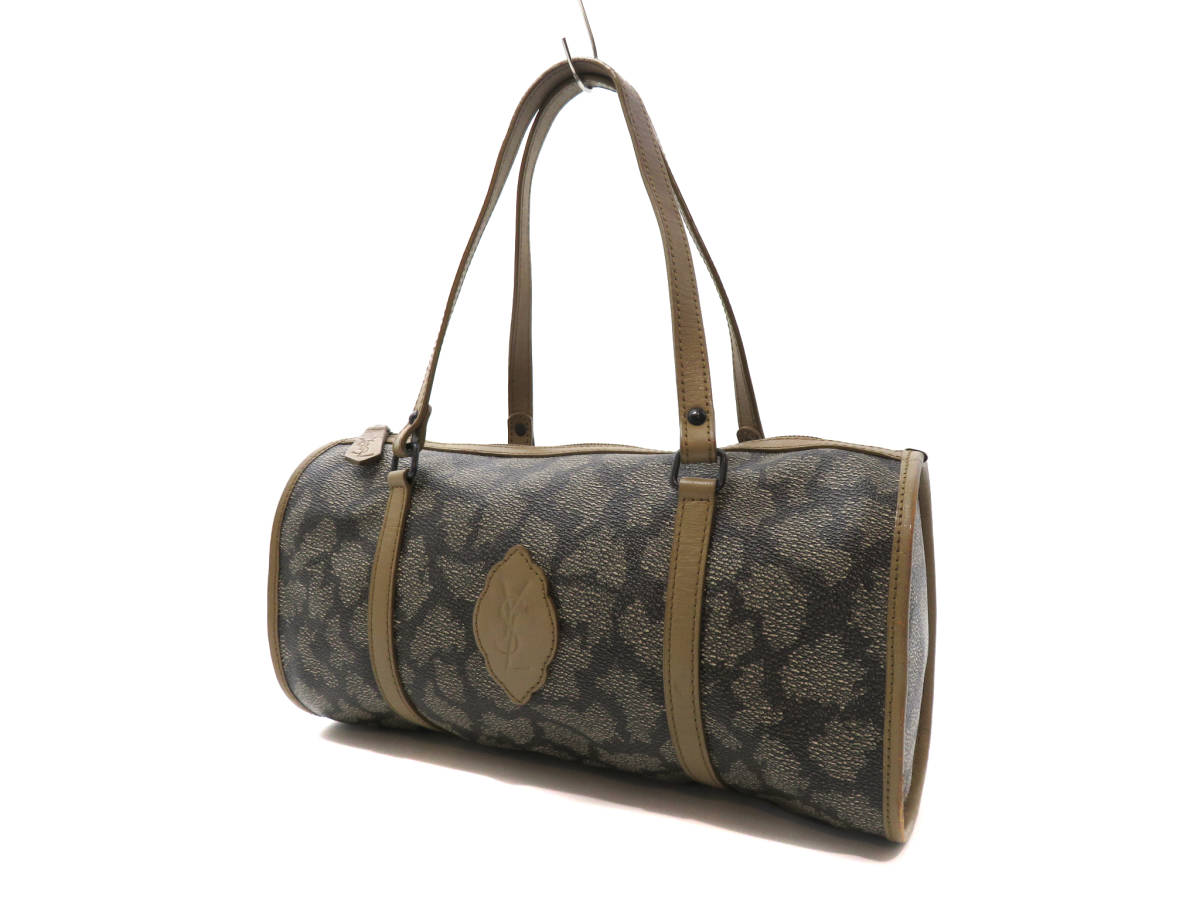 11893 美品 YVES SAINT LAURENT サンローラン YSL ロゴ 革パッチ
