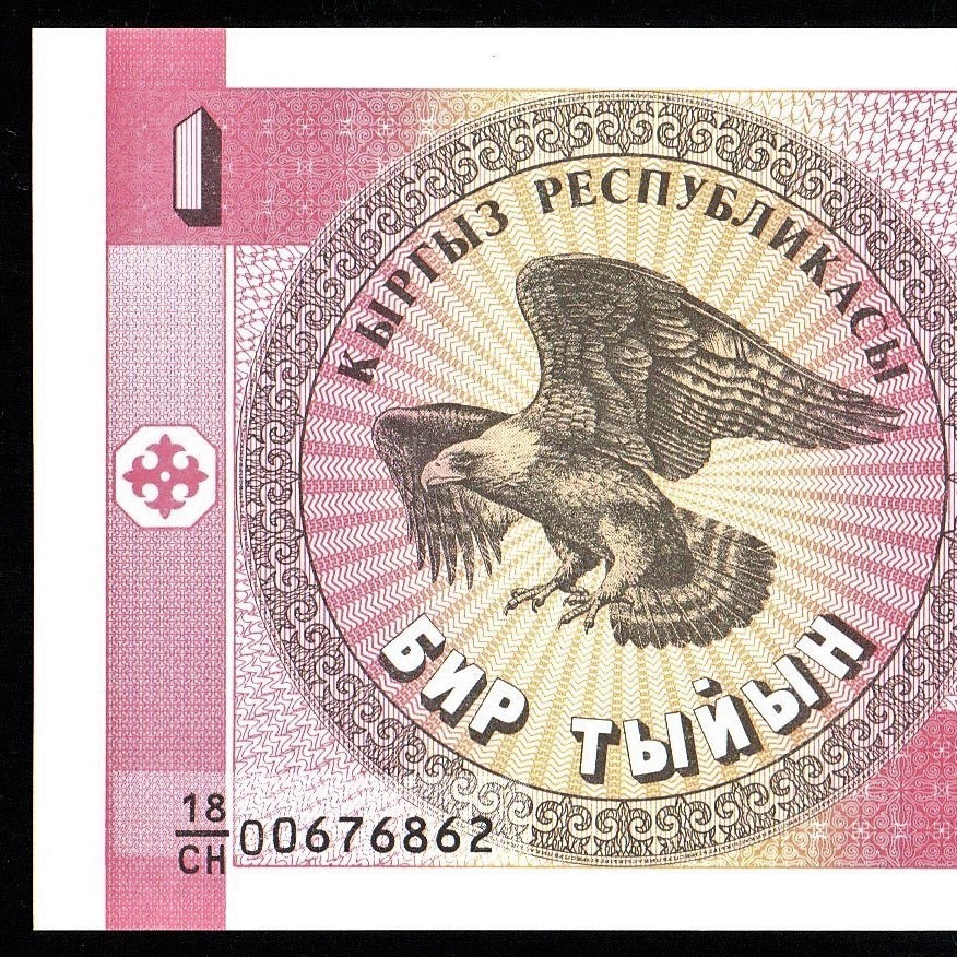 キルギス共和国 1トゥイン紙幣 1993～2008年 90mm×70mm　＜18/CH 00676862＞_画像2