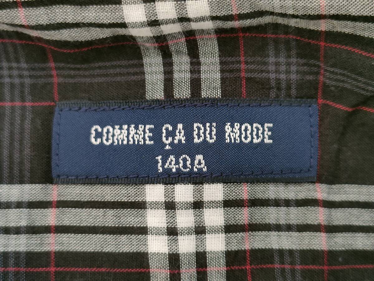 [ repeated price cut! prompt decision!]*COMME CA DU MODE/ Comme Ca Du Mode * child clothes short sleeves shirt check pattern black group size 140A